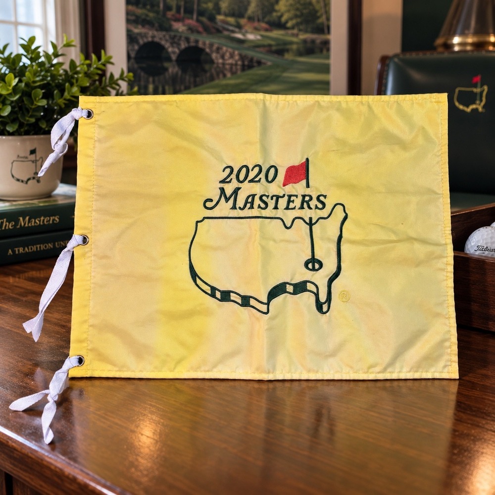 2020 Masters Tournament Golf Pin Flag Yellow Embroidered Augusta Souvenir